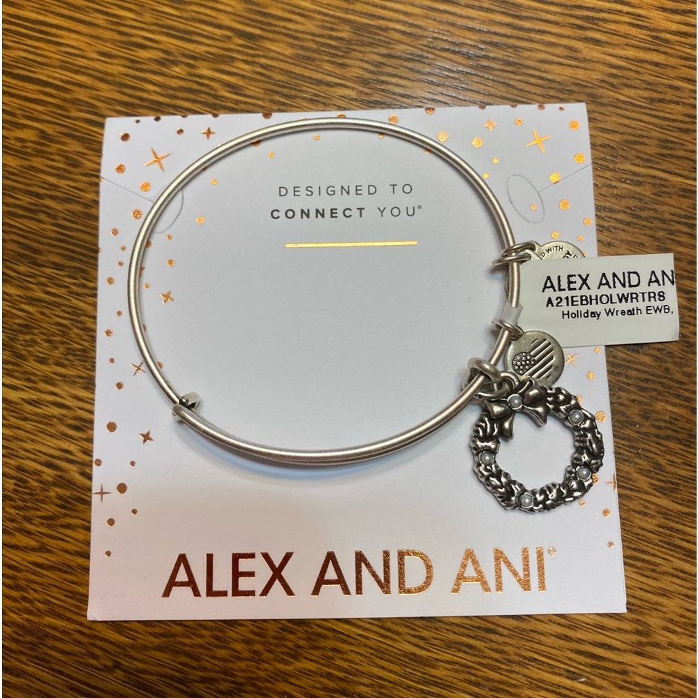 Alex And Ani “Holiday Wreath” silver bracelet